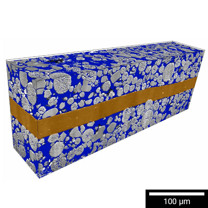 NMC顆粒分佈的大規模3D FIB-SEM斷層掃描