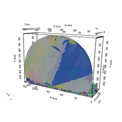 使用TESCAN SOLARIS X 完成錫球(solder ball)的三維EBSD影像3D重構(EBSD斷層掃描)。